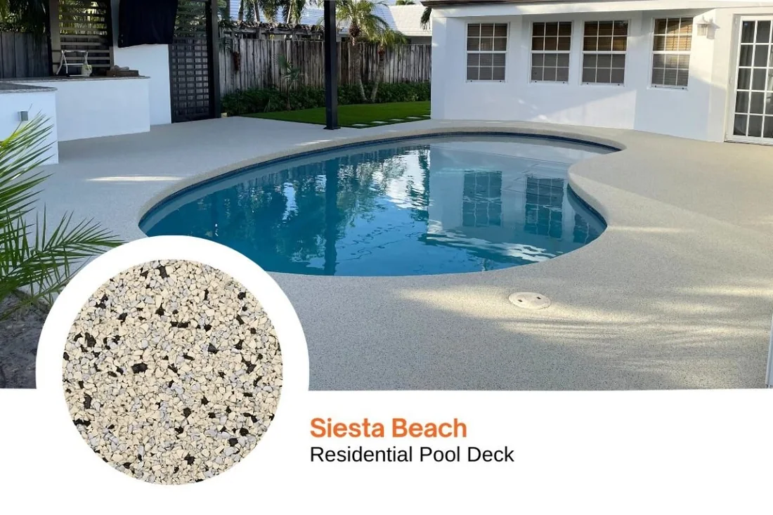 Siesta Beach blend shown on a residential pool deck