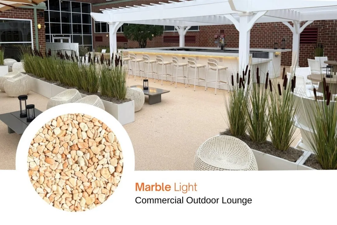 Marble Light blend shown on a commercial outdoor lounge