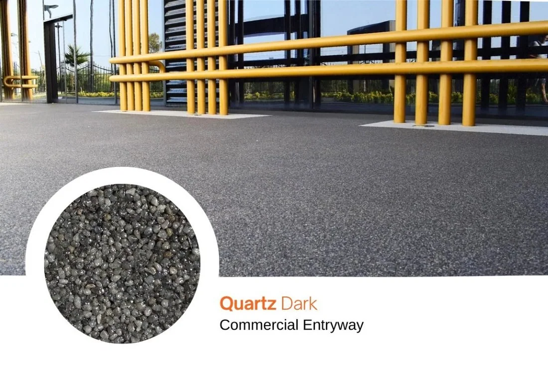 Quartz Dark blend shown on a commercial entryway