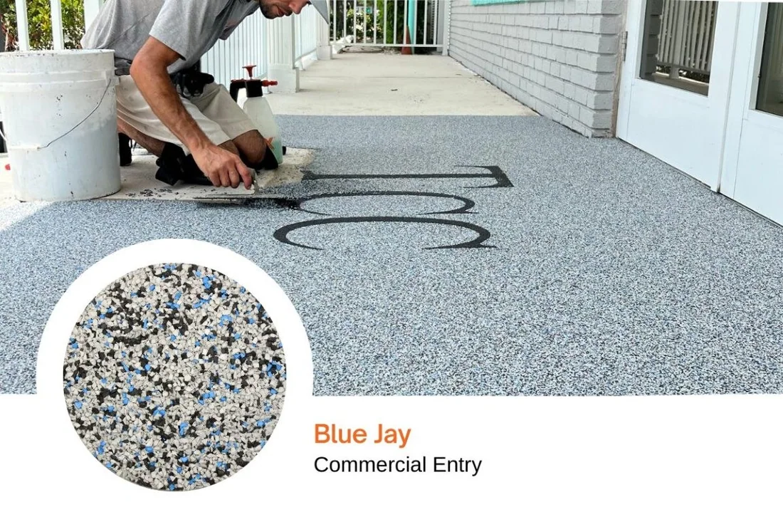 Blue Jay blend shown on a commercial entry