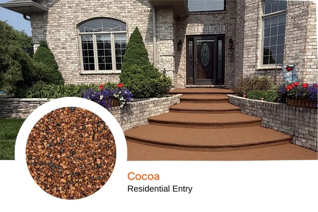 Cocoa blend shown on a residential entry