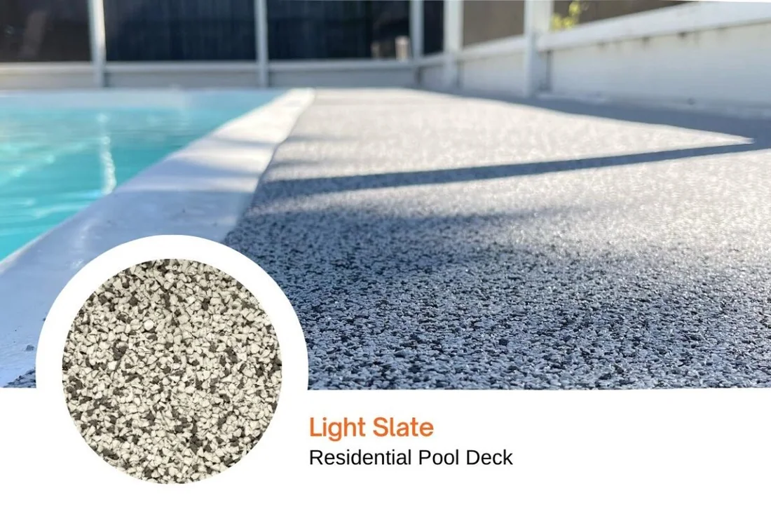 Light Slate blend shown on a residential pool deck