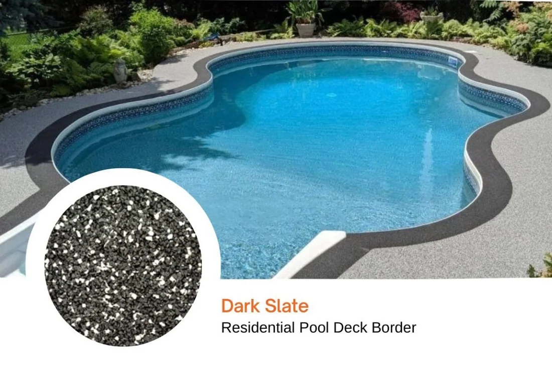 Dark Slate blend shown on a residential pool deck border