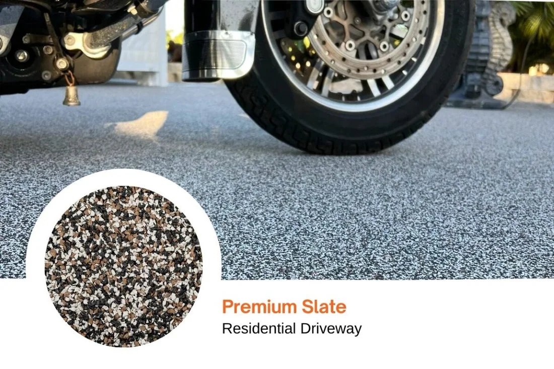Premium Slate blend shown on a residential driveway